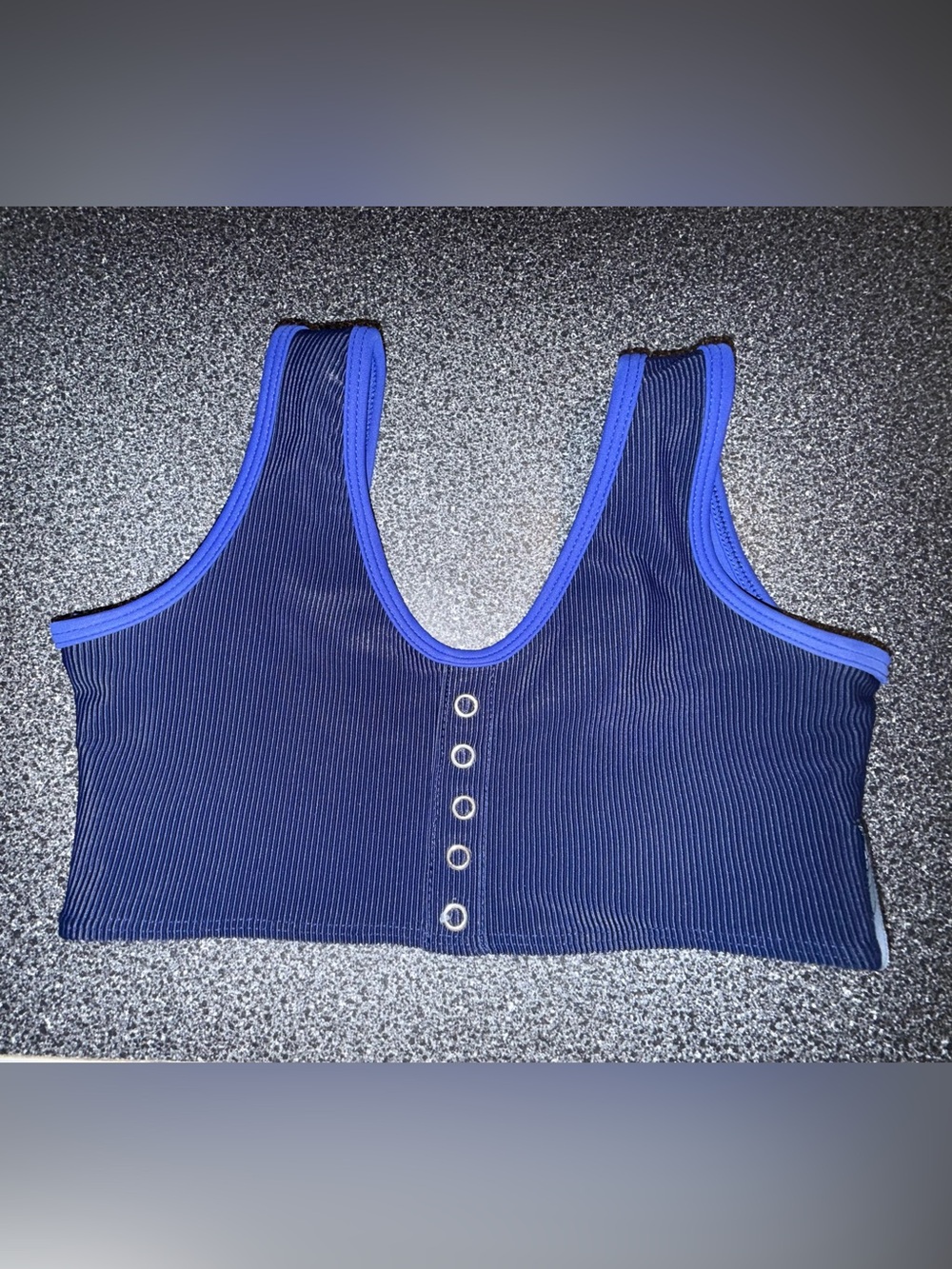 Tiger Friday Dance Bra Top Blue and Light Blue Trim Size Child XL